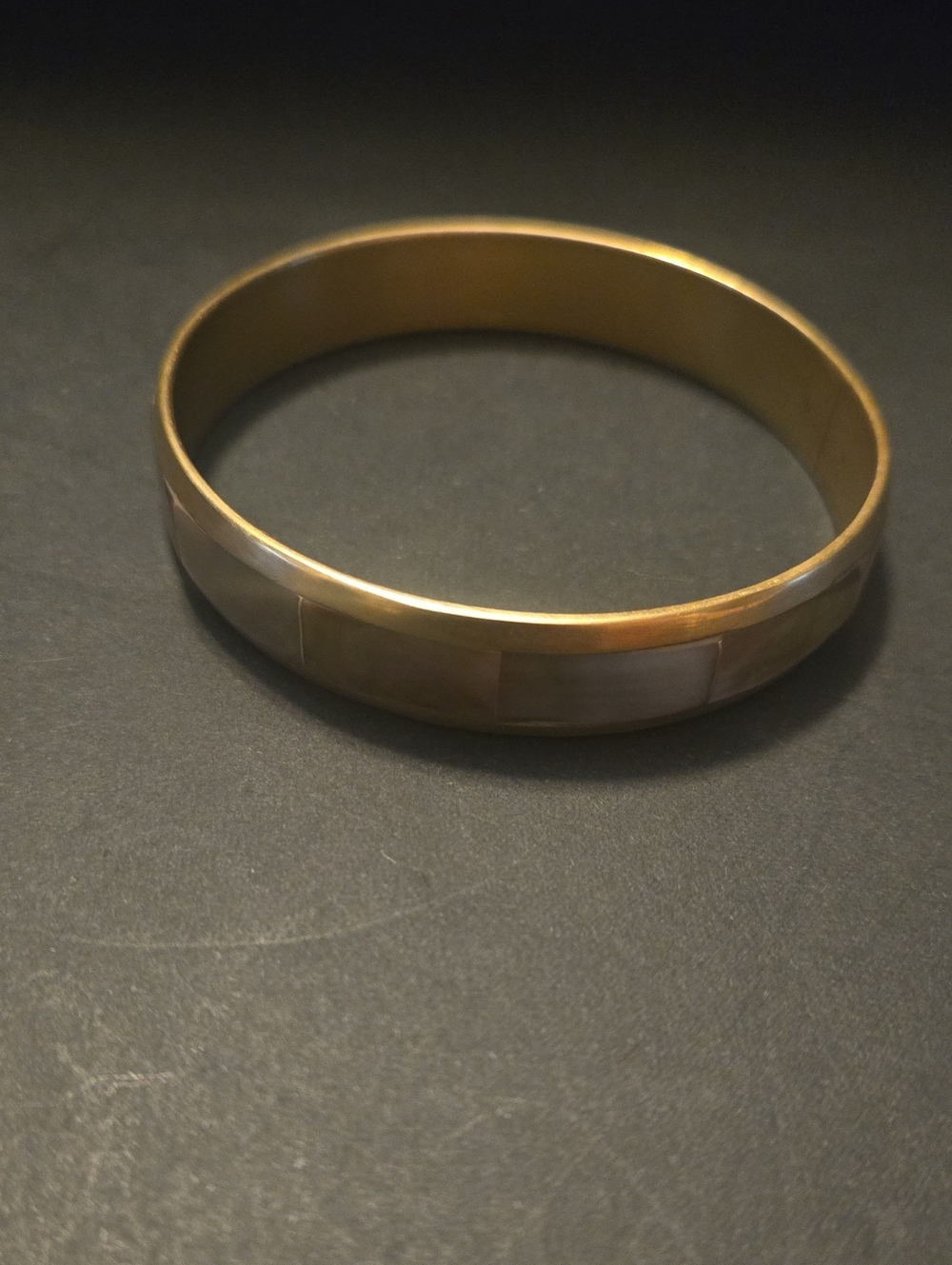 Brass With Mother Of Pearl Inlay Women’s Bangle Bracelet